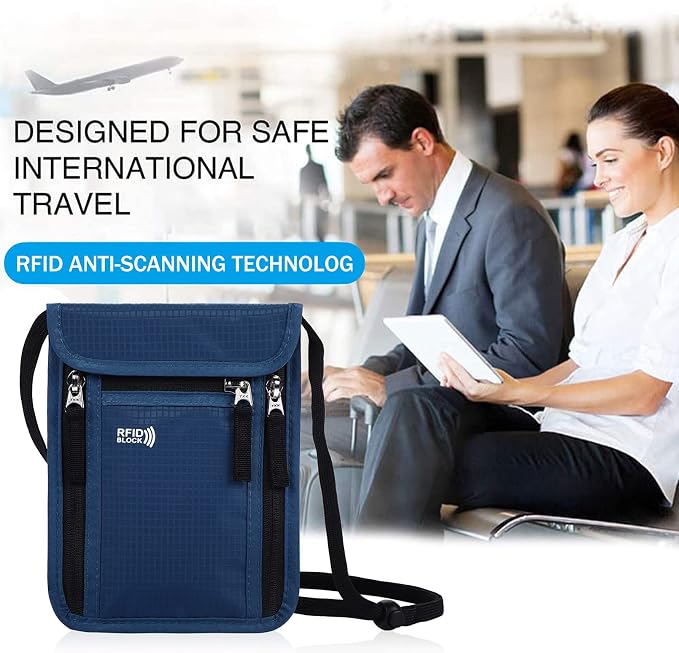 Travel Pouch Neck Wallet Family Passport Holder Organizer Case - Image 6