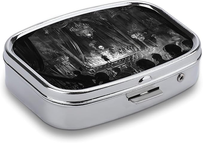 Metal 2 Compartment Pill Organizer Travel Friendly Portable Compact Pill Box - Image 2