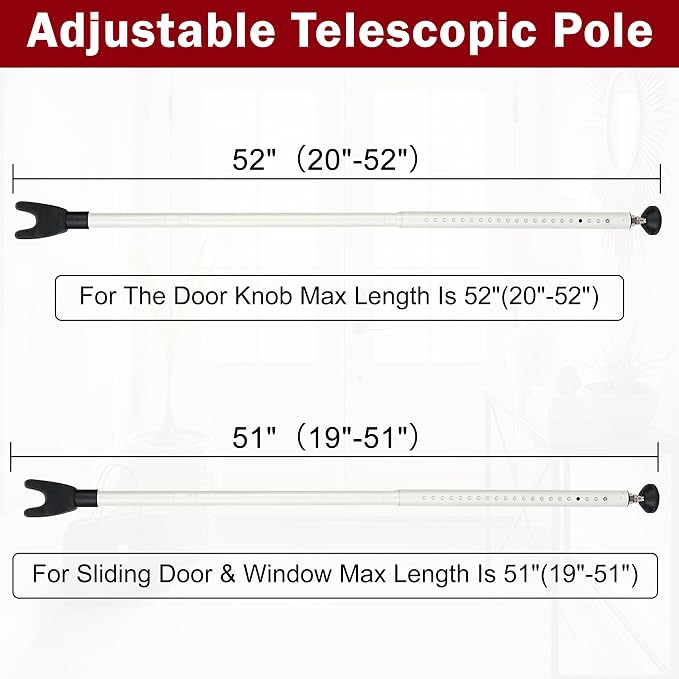 Sliding Door Security Bar, 3 Pack Adjustable Heavy Duty Sliding Door Lock Bar - Image 2
