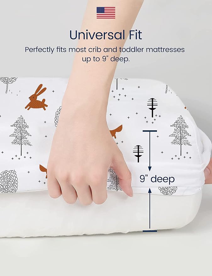 TotAha Dinosaur Crib Sheets for Boys, Premium Soft Crib Mattress Fitted Sheet - Image 4