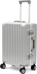 24 Inch Luggage With Spinner Wheels, Aluminum Frame Zipperless Suitcase by VentureVault