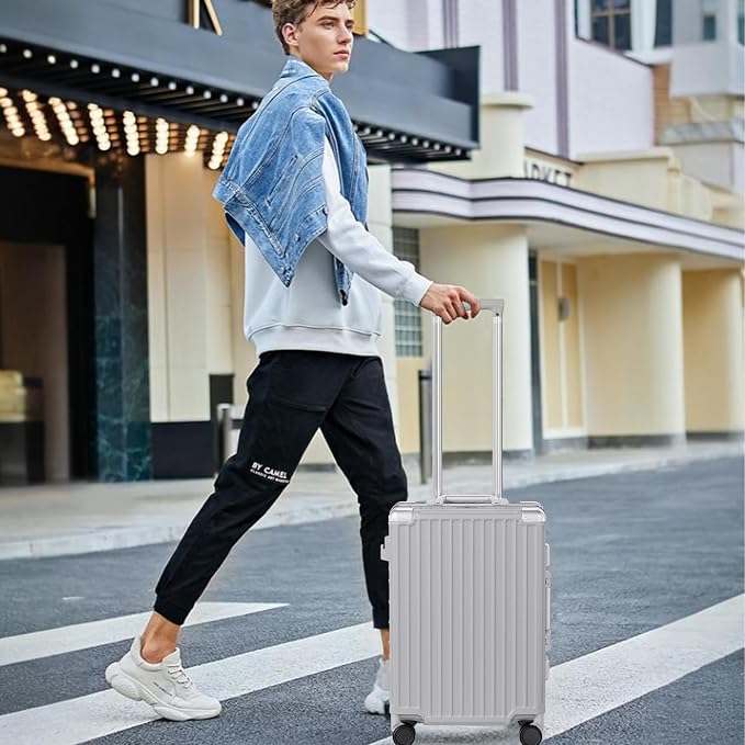 AnyZip Luggage PC+ABS Aluminum Frame Zipperless Checked Luggage Hard Shell - Image 8