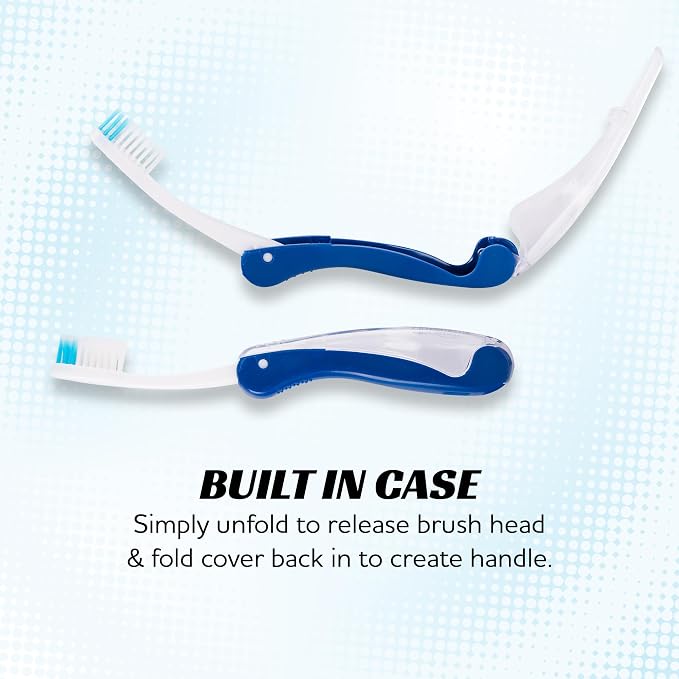 Lingito Mini Toothbrush with Cover, Folding Travel Size, Adults Kit - Image 5