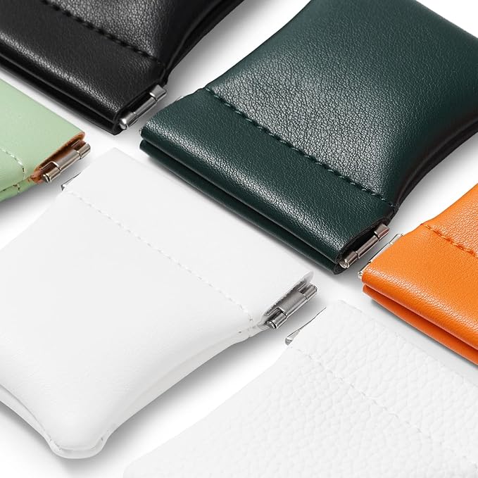 2 Pack PU Leather Slim Engagement Wedding Ring Pouch Leather Jewelry Pouch - Image 5