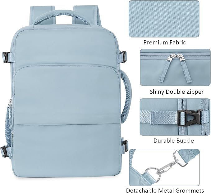 Travel Backpack for Women Men, Travel Laptop Backpack w/USB Charging Port - Image 5