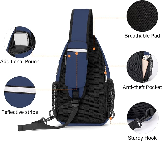 MOSISO Sling Backpack Bag, Crossbody Shoulder Bag Travel Hiking Daypack Chest - Image 4