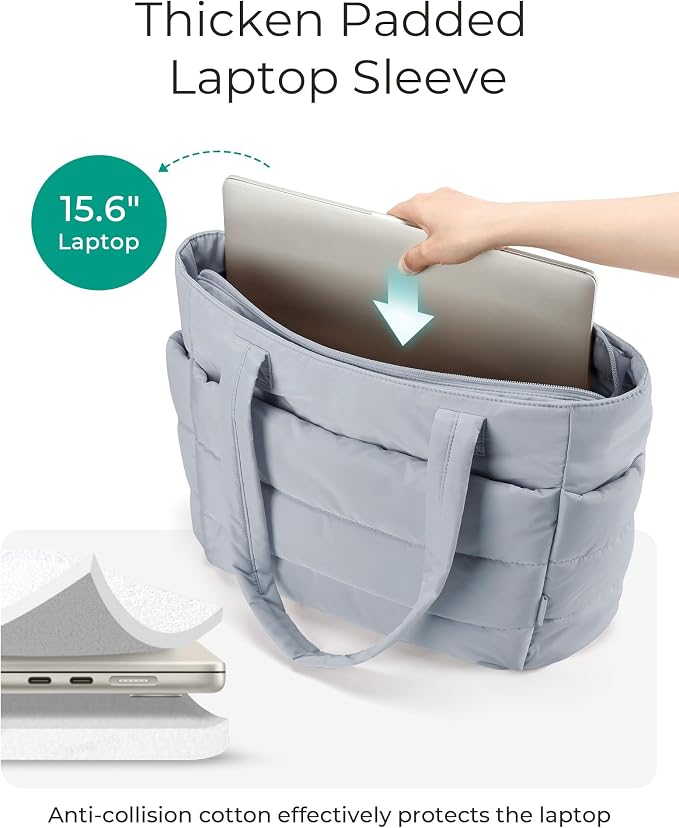 BAGSMART Tote Bag for Women, Lightweight Puffy Tote Bag - Image 5