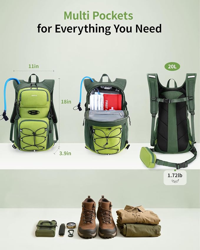ECOHUB Hydration Backpack for Men Women, 20L Lightweight Hiking Daypack Cycling - Image 4