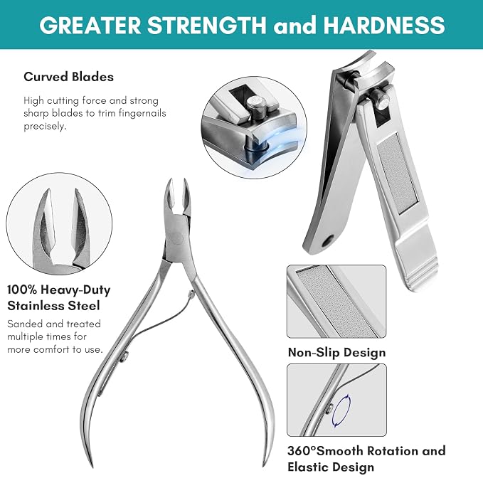 FAMILIFE Nail Kit, Professional Manicure Set Manicure Kit, 11 in 1 Stainless - Image 9
