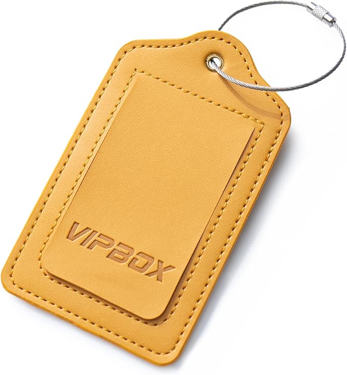 Luggage Tag Faux Leather Premium Travel Suitcase Tags by VIPBOX