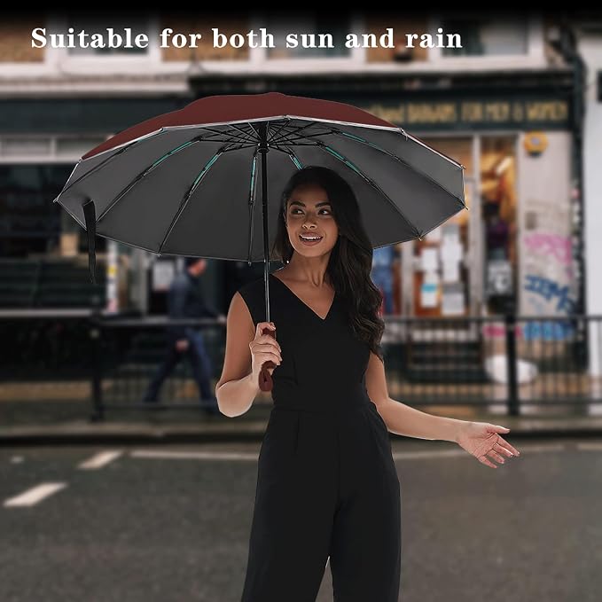 Large Double-Ribs Umbrella Automatic Folding Umbrella - Image 2