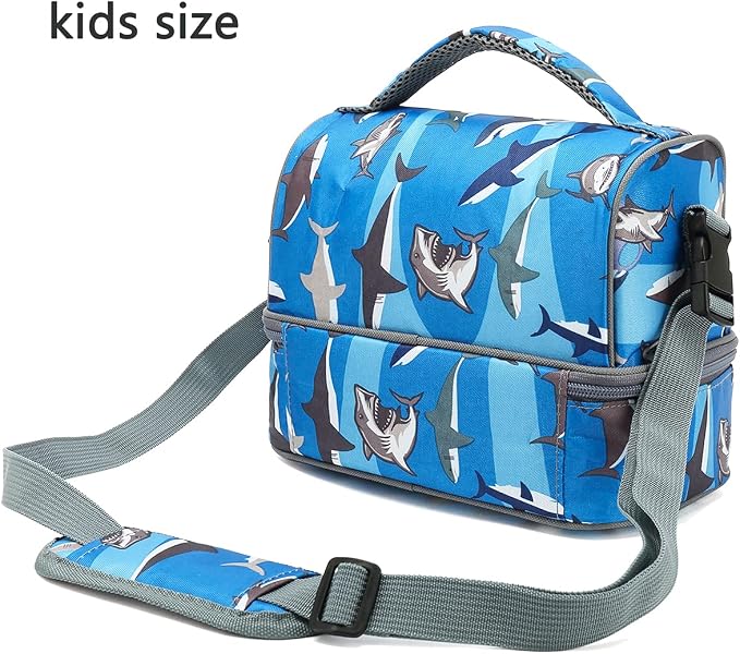 FlowFly Kids Double Decker Cooler Insulated Lunch Bag Large Tote - Image 6
