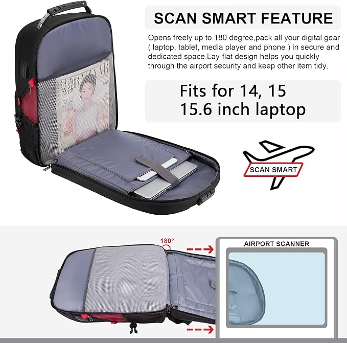LOVEVOOK Travel Laptop Backpack Waterproof Anti Theft - Image 6