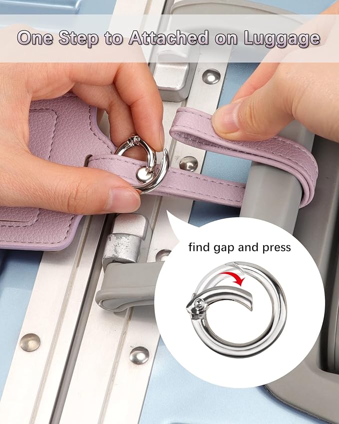 Teskyer Luggage Tags, 3 Pack Premium PU Leather Luggage Tags - Image 5