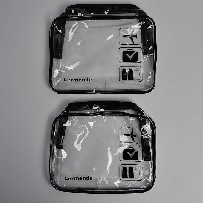Lermende 2pcs Clear Toiletry Bag TSA Approved Travel Bag, Carry On - Image 7