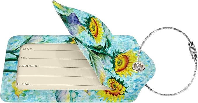 2 Pack Sunflower Luggage Tags for Suitcases Women Men Kids, Bag Tags for - Image 2