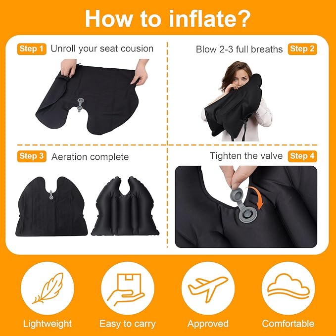 DAWNTREES Inflatable Seat Cushion, Lightweight, Waterproof, Suitable - Image 3
