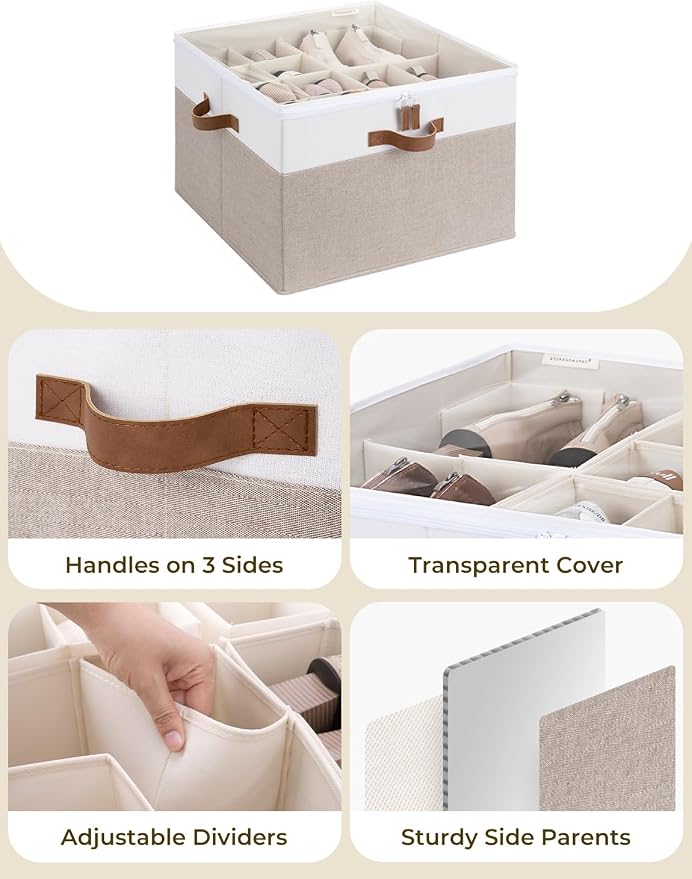 StorageWorks Shoe Organizer for Closet, Fits up to 16 Pairs, Shoe Cubby Storage - Image 3