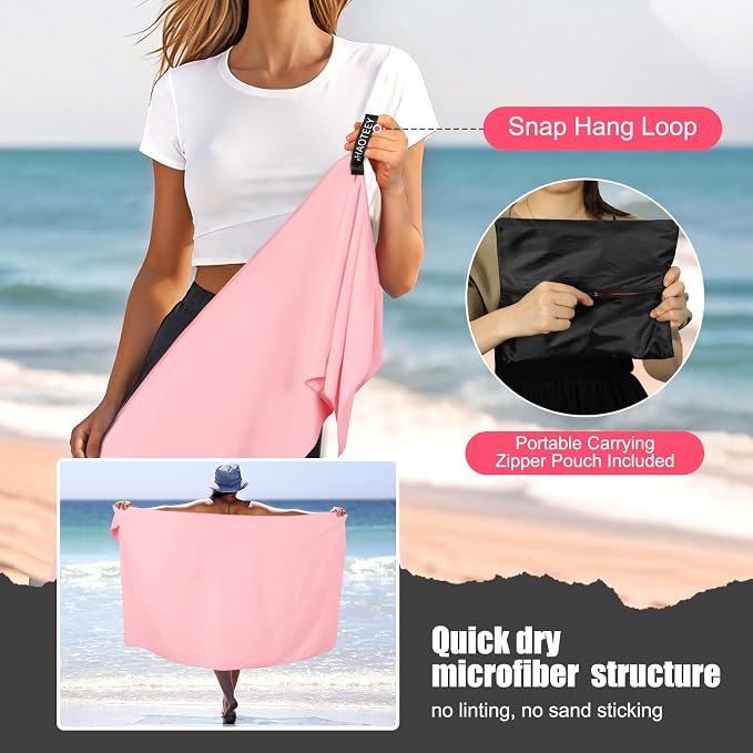 Quick Dry Travel Towel, 3 Sizes 1 Pack Camping Microfiber Towel, Lightweight - Image 6