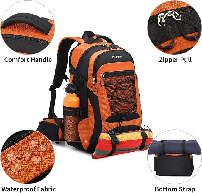 BOVIP 40L Hiking Backpack Waterproof Lightweight Daypack Travel Sports Camping - Image 4