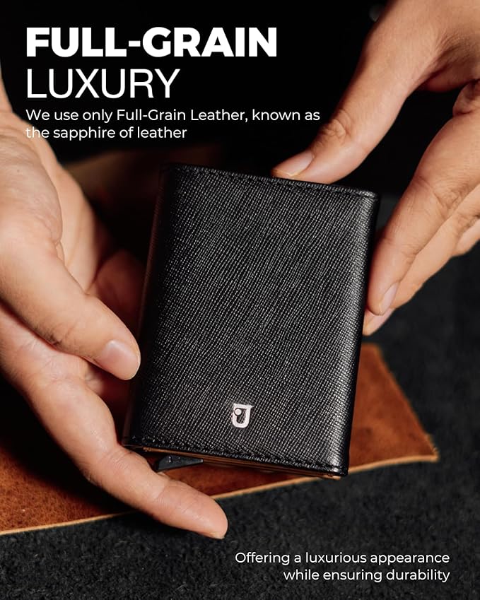Jenoss Smart Wallet For Men: Full Grain Leather, Handcrafted, Slim RFID - Image 2