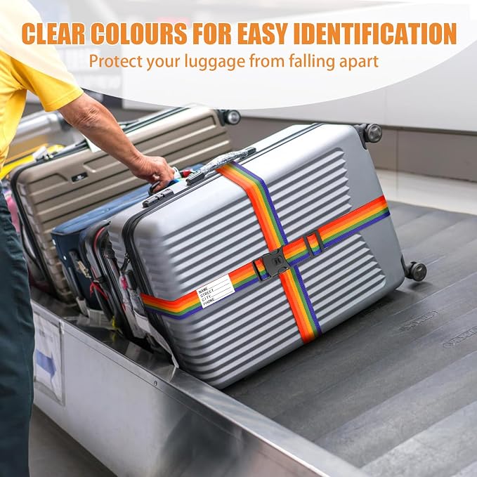 BILIONE Luggage Straps 88 inch Adjustable Suitcase Belt, Lockable Against - Image 3