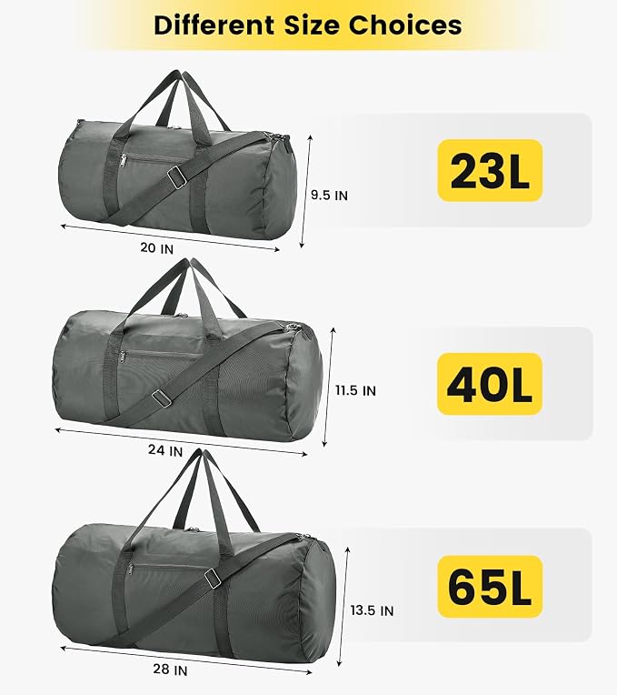 Vorspack Duffel Bag 20-24-28 Inches Foldable Gym Bag - Image 2