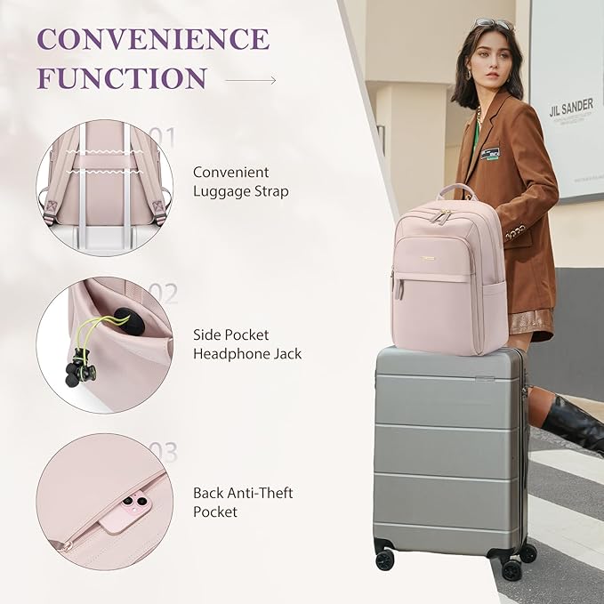 Travel Backpack for Women Personal Carry On Bag Business Weekender Hiking - Image 3
