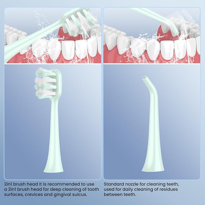 Portable Water flosser with Electric Toothbrush, 2 in 1 Teeth Cleaning Kit - Image 5