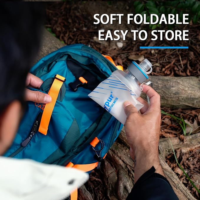 Collapsible Water Bottle with Filter - 1L Squeeze Water Filtered Bottle Camping - Image 6