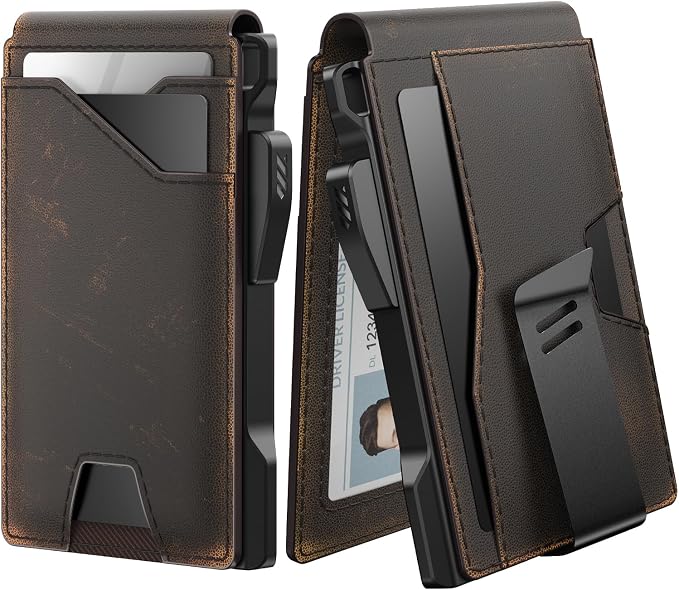 typecase Tactical Wallet for Men Card Holder: Pop Up Card Case, Full Grain by typecase