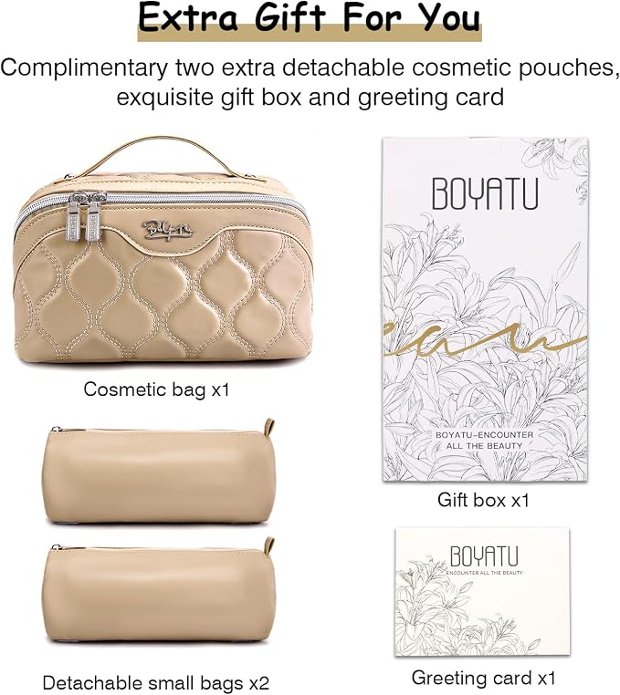 Travel Makeup Bags for Women Cosmetic Bag: Puffy Make up Bags Set of 3 - Image 8