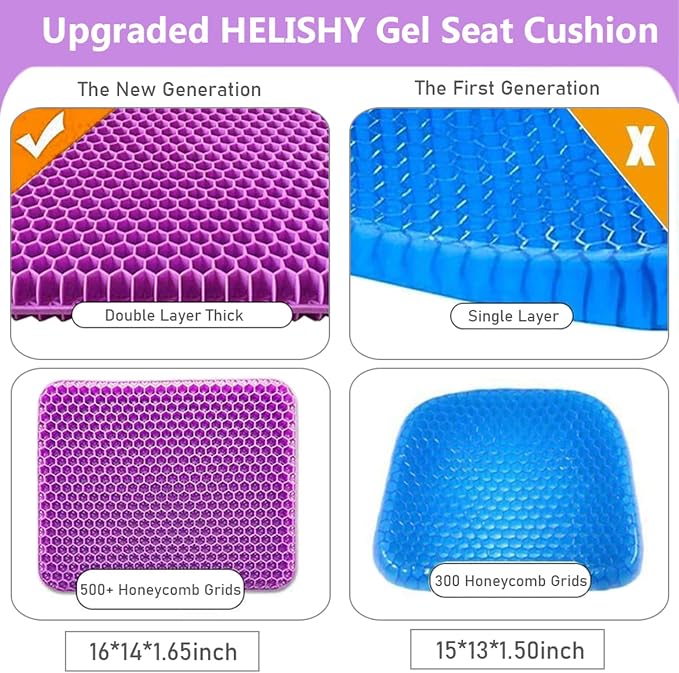Gel Seat Cushion, Office Seat Cushion Chair Pads - Image 3