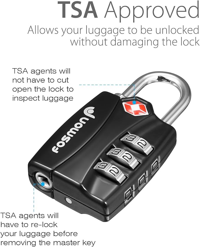 Fosmon TSA Approved Locks for Luggage. Suitcase Locks - Image 2
