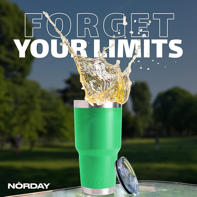 NORDAY | Tumbler with Lid - 30oz - Green Insulated Tumbler - Stainless Steel - Image 7