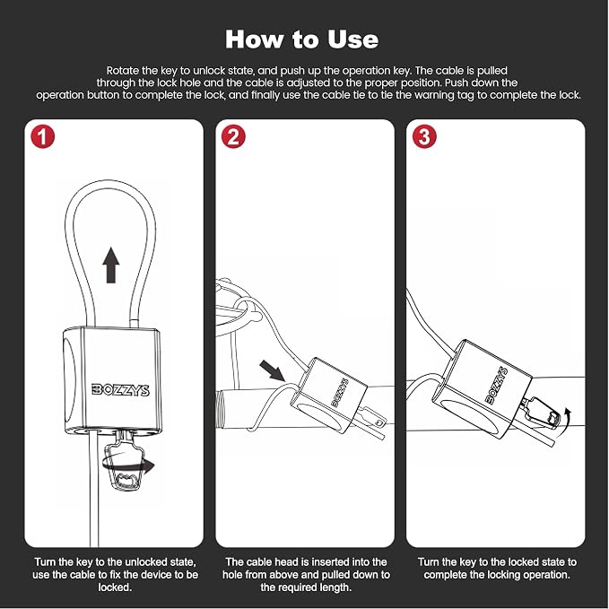Adjustable Cable Padlock with 3 Keys | 1.15ft L x 1/6in D Aluminum Steel Cable - Image 6