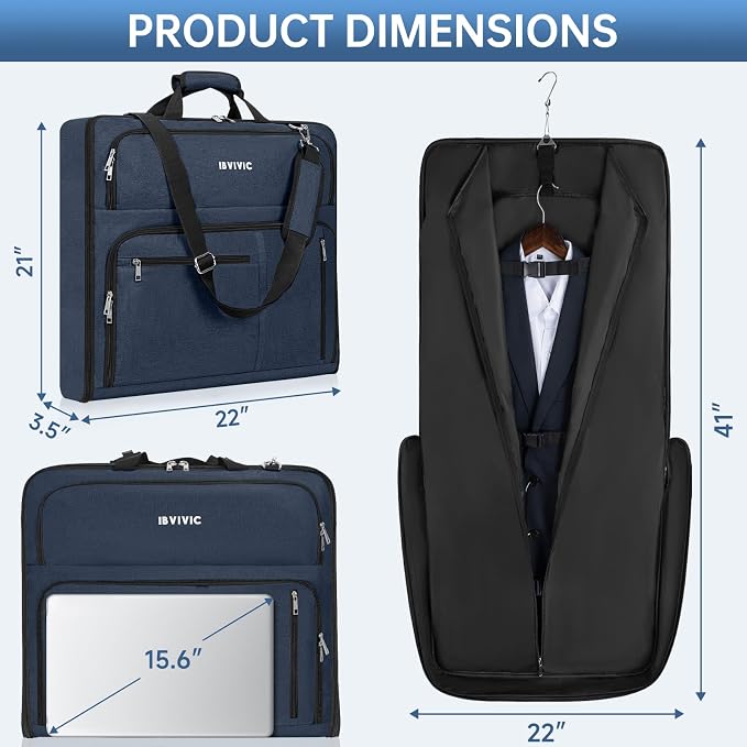 Garment Bags for Travel, Large Suit Travel Bag Convertible Travel Garment Bag - Image 2