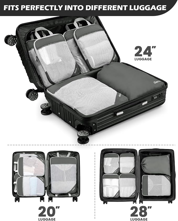 Compression Packing Cubes, Gonex Extensible Storage Mesh Bags Organizers - Image 7