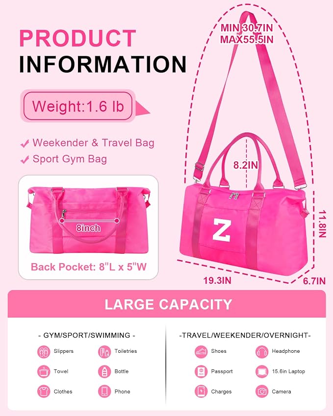 Overnight Bag for Kids Teen Girls Weekender Dance Bag Birthday Graduation Gifts - Image 2