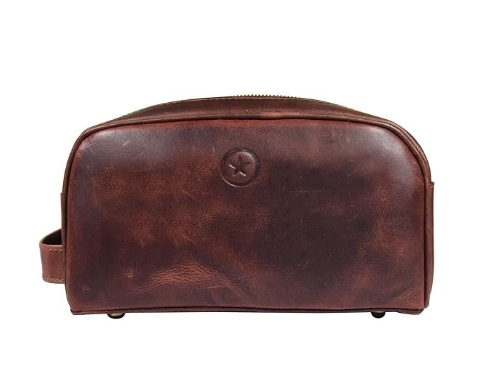 10" Premium Leather Toiletry Travel Pouch - Image 7