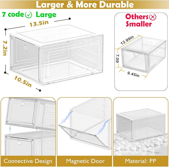Thicken & Sturdy Clear Shoe Storage Organizer - Image 3