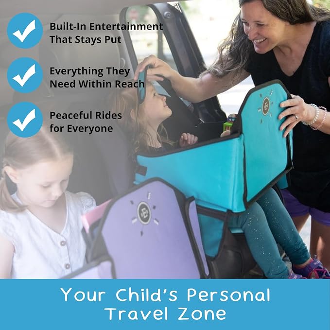 Kids Travel Tray for Car Seat – Teal – The Essential Travel Lap Desk - Image 2