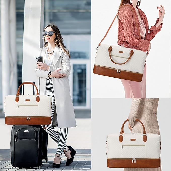Weekender Bag for Women, Travel Duffel Bag Carry On Overnight Bag - Image 3