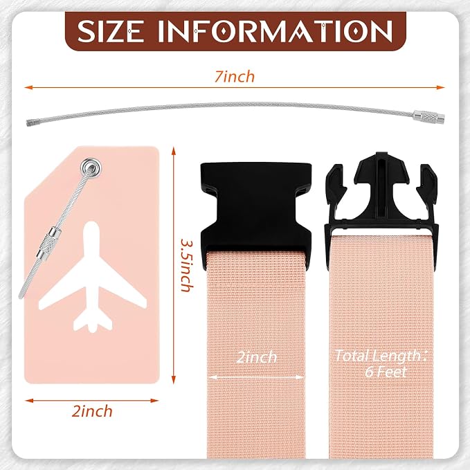 Weewooday 8 Pcs Luggage Straps Suitcase Tags Set - Image 2