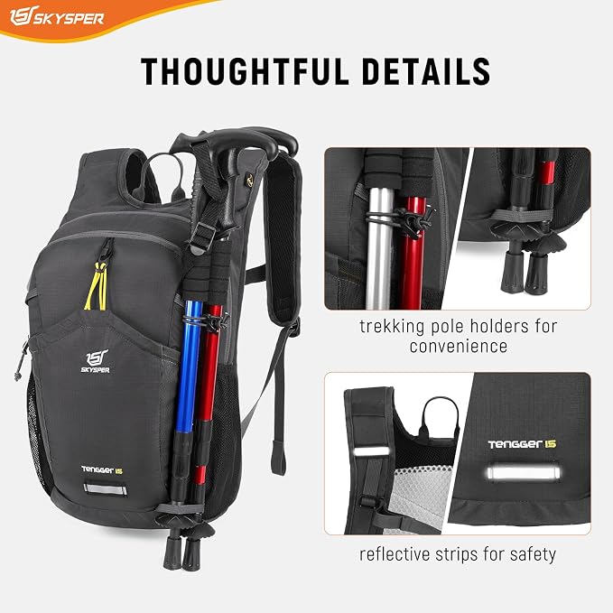 SKYSPER Hiking Backpack 15L Lightweight Walking Daypack - Image 5