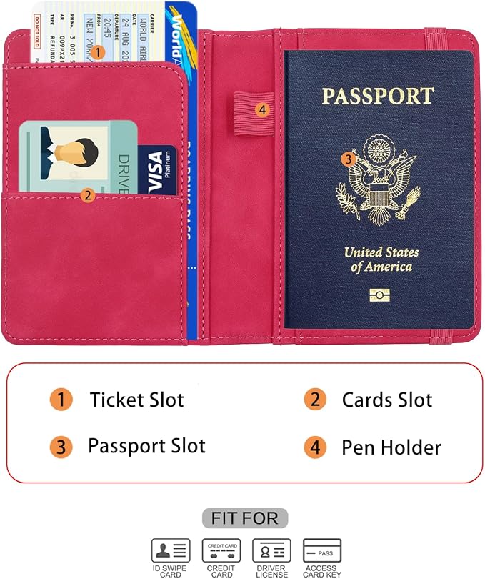 Melsbrinna Premium Leather Passport Holder Covers Case, Waterproof Rfid - Image 3