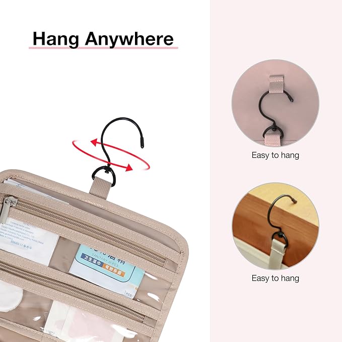 BAGSMART Toiletry Bag Hanging Travel Makeup Organizer - Image 6