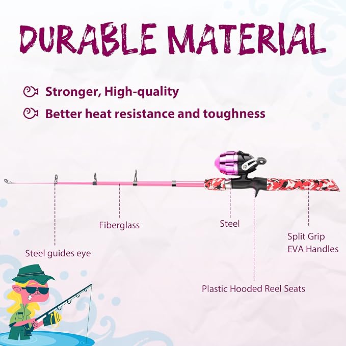 Kids Fishing Pole, Portable Telescopic Kids Fishing Poles - Image 5