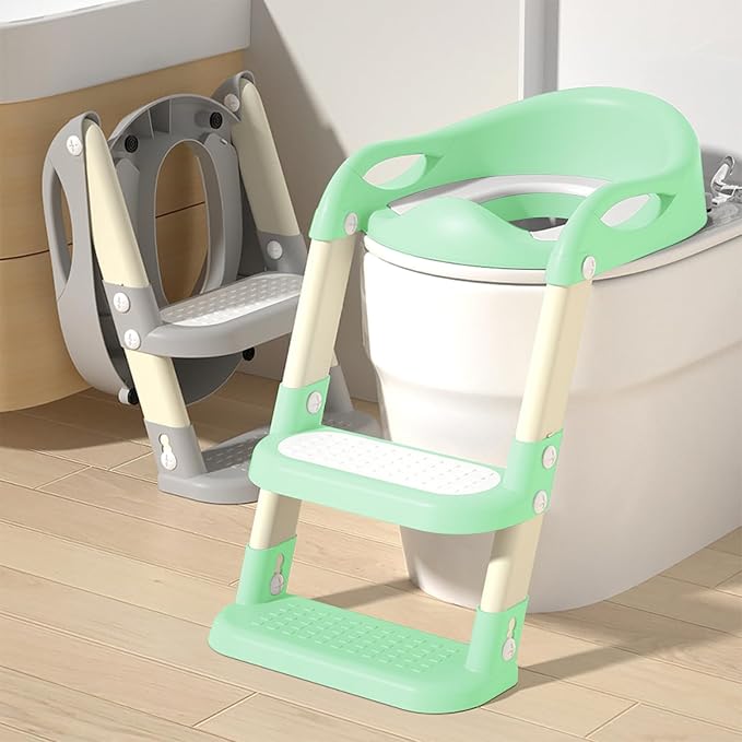 Potty Training Seat with Step Stool Ladder, Adjustable Foldable Potty Seat - Image 7