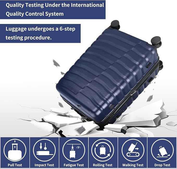 Lightweight Luggage with Spinner Wheels & YKK Zipper, 3-Piece Suitcase ABS+PC - Image 3